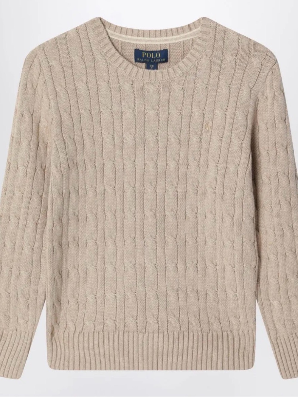 Polo Ralph Lauren Women’s 100% Cotton ClassicCable Knit Crewneck Sweater Medium